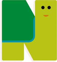 Djeco lettre en bois N - lettre animale graphique décoration chambre enfant
