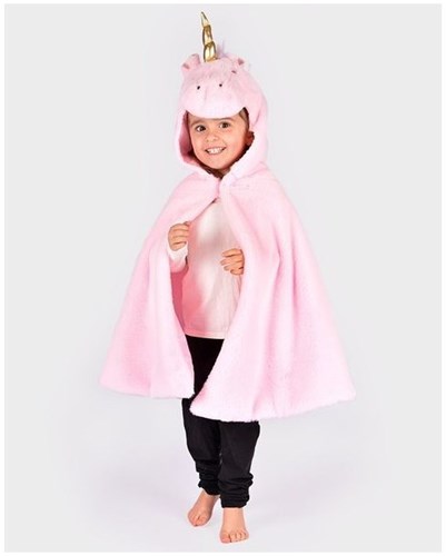 Den Goda Fen cape déguisement licorne rose enfant taille 98-128