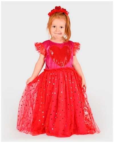 Den Goda Fen robe cœur et serre-tête déguisement pour enfants 98-104