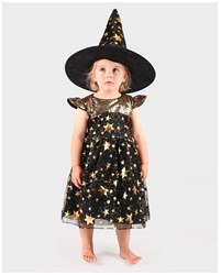 Den Goda Fen déguisement de sorcière avec chapeau - costume 6-8 ans