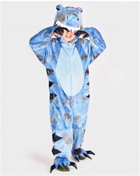 Den Goda Fen combinaison dinosaure T-Rex déguisement bleu 3-4 ans