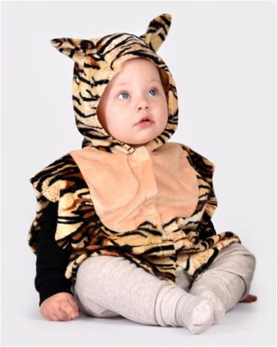 Den Goda Fen cape déguisement tigre mini avec capuche 86-110 cm 1-4 ans
