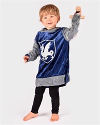 Den Goda Fen chemise de chevalier déguisement bleu avec capuche 4-6 ans
