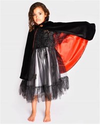 Den Goda Fen déguisement cape vampire deluxe rouge noir taille 110-116
