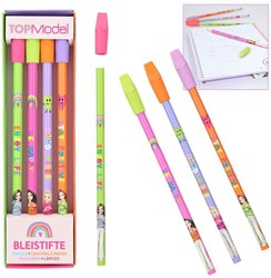 Depesche TOPModel crayons avec gomme SELFLOVE - set d'écriture coloré pour enfants