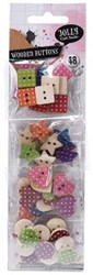 Boutons en bois pour bricolage pois 48 pièces jouet créatif