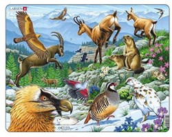 Puzzle animaux Alpes 55 pièces carton jouet éducatif