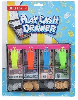 Tiroir-caisse jouet avec billets et pièces - jeu de rôle éducatif
