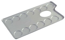 Palette peinture métal rectangulaire 13 compartiments 10,6x20cm