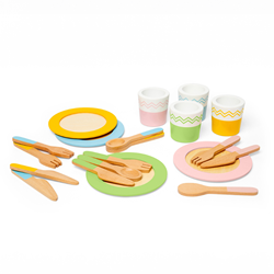 BigJigs set de service de table en bois - jouet cuisine pour enfants