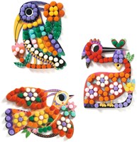 Djeco kit créatif oiseaux - set de collage pompons créatif