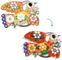 Djeco kit créatif oiseaux - set de collage pompons créatif-2