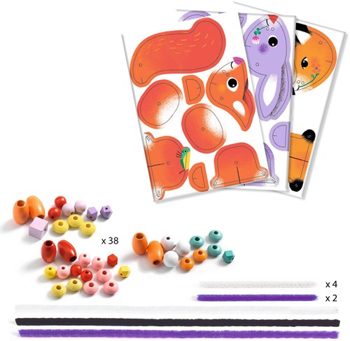 Djeco jouet d'enfilage perles animaux FSC MIX - jouet éducatif-3