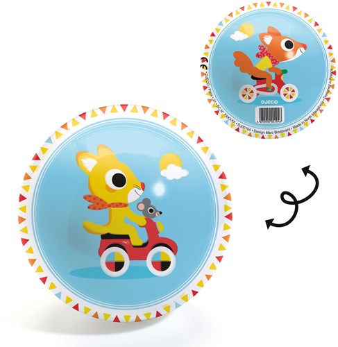 Djeco balle Cute race Ball - Petite balle de jeu animaux 12 cm-3