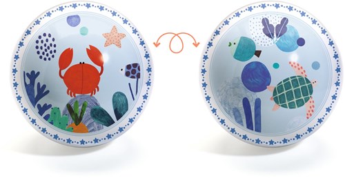 Djeco balle Fishee ball - ballon de jeu coloré thème mer Ø22 cm-3