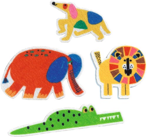 Djeco stickers animaux feutrine 60 pièces - set créatif FSC-2