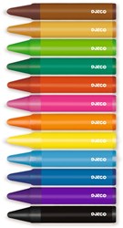 Djeco crayons de couleur - 12 gros crayons de cire pour enfants