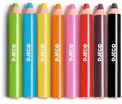 Djeco crayons de couleur - 8 gros crayons de cire FSC 100% durable