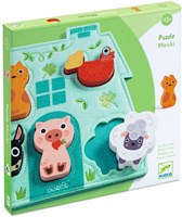 Djeco puzzle en bois Mouki - jouet ferme bois FSC-3