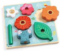 Djeco puzzle en bois Puzz & Stack Happy - jouet éducatif FSC