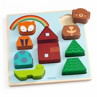Djeco puzzle en bois Puzz & Match Rainbow - FSC 100% - jouet éducatif