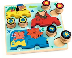 Djeco puzzle en bois jouet - puzzle en relief coloré pour enfants