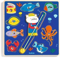 Djeco puzzle en bois jouet - puzzle poisson coloré pour enfants