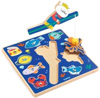 Djeco puzzle en bois jouet - puzzle poisson coloré pour enfants-2