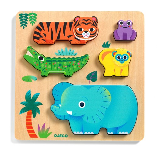Djeco puzzle en bois WoodyWild - jouet éducatif FSC 100%-2