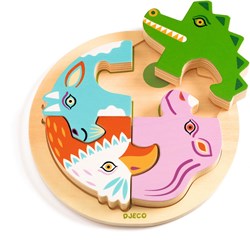 Djeco puzzle en bois crocodile - jouet éducatif FSC 100%