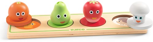 Djeco puzzle en bois - jouet pour tout-petits Vegi'n'Co avec gros boutons
