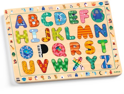 Djeco puzzle en bois ABC International jouet éducatif FSC-2
