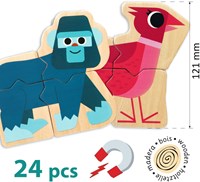 Djeco magnets en bois Mixanimo - jouet éducatif FSC 100% animaux-2