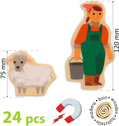 Djeco magnets en bois ferme - FSC 100% - jouet éducatif enfants-2