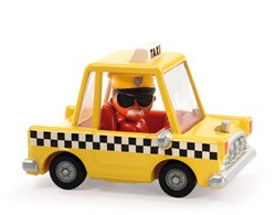 Djeco voiture jouet Crazy Motors Taxi Joe jaune avec chauffeur