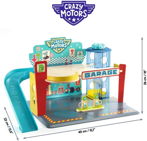 Djeco garage en bois Crazy Motors - jouet FSC 100% avec ascenseur-3