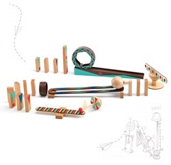 Djeco jouet en bois à réaction en chaîne Zig & Go Roll 28 pièces FSC