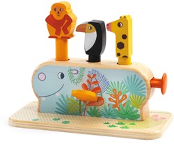 Djeco jouet bébé en bois Multi Pop animaux pop-up colorés