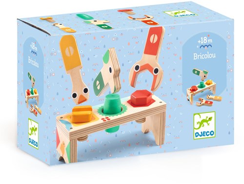 Djeco établi en bois Bricolou - FSC 100% - jouet coloré-3