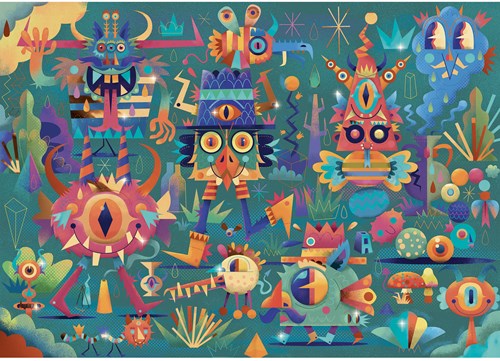 Djeco puzzle Fête des monstres - 50 pièces - carton FSC