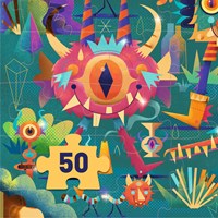 Djeco puzzle Fête des monstres - 50 pièces - carton FSC-3