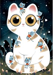 Djeco puzzle chats - puzzle lumineux 50 pièces carton FSC