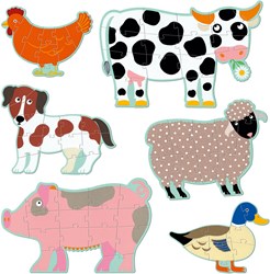 Djeco puzzle animaux de la ferme Honoré & friends - éducatif carton FSC