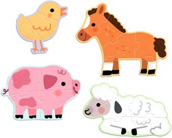 Djeco jouet éducatif puzzle ferme FSC mix 3-6 pièces