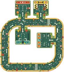 Djeco puzzle circuit routier - set de jeu pour enfants - routes en carton