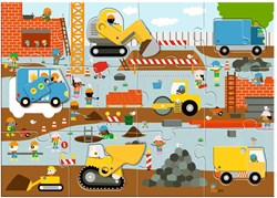 Djeco puzzle chantier - puzzle géant 12+5 pièces