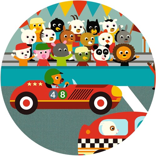 Djeco puzzle silhouette voiture de course - puzzle coloré carton FSC-3
