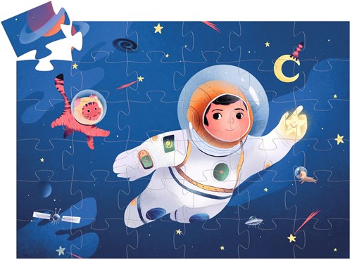 Djeco puzzle astronaute lune 36 pièces carton FSC puzzle enfant