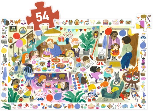 Djeco puzzle anniversaire - puzzle d'observation 54 pièces enfants-2