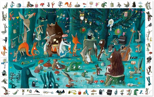 Djeco puzzle d'observation orchestre - 35 pièces carton FSC animaux musique